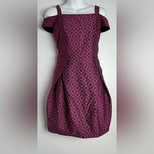 L’atiste by Amy Elegant Pink Patterned Off-Shoulder Dress